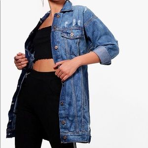 Oversized Distressed Denim Jacket